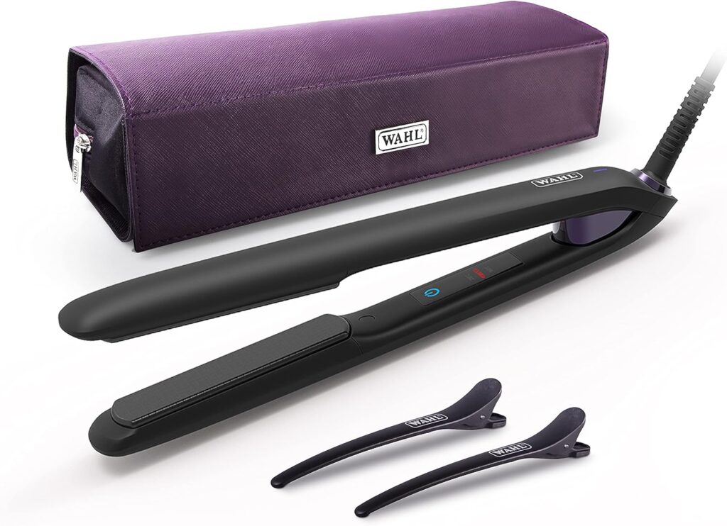 Wahl Style Collection Styling Iron, Contoured Ceramic Plates, Lower Heat to Reduce Heat Damage, Adjustable Digital Temperature Function from 160°C to 210°C, Heats Up and Cools Down Ultra-Fast Wahl Style Collection Styling Iron, Contoured Ceramic Plates, Lower Heat to Reduce Heat Damage, Adjustable Digital Temperature Function from 160°C to 210°C, Heats Up and Cools Down Ultra-Fast