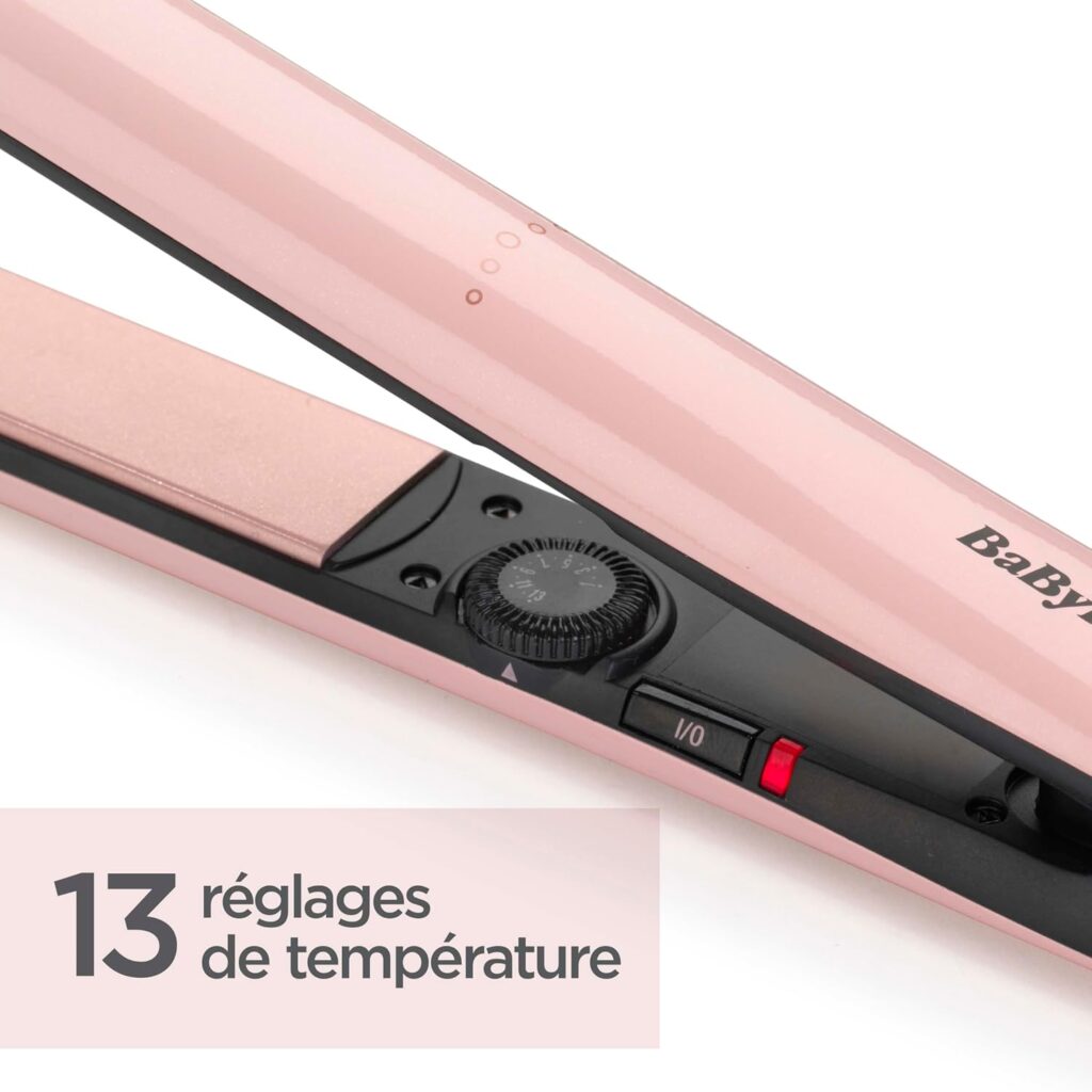 BaByliss Pink Blush 235 Straightener with Extra Long Titanium Ceramic Plates 2498PRE
