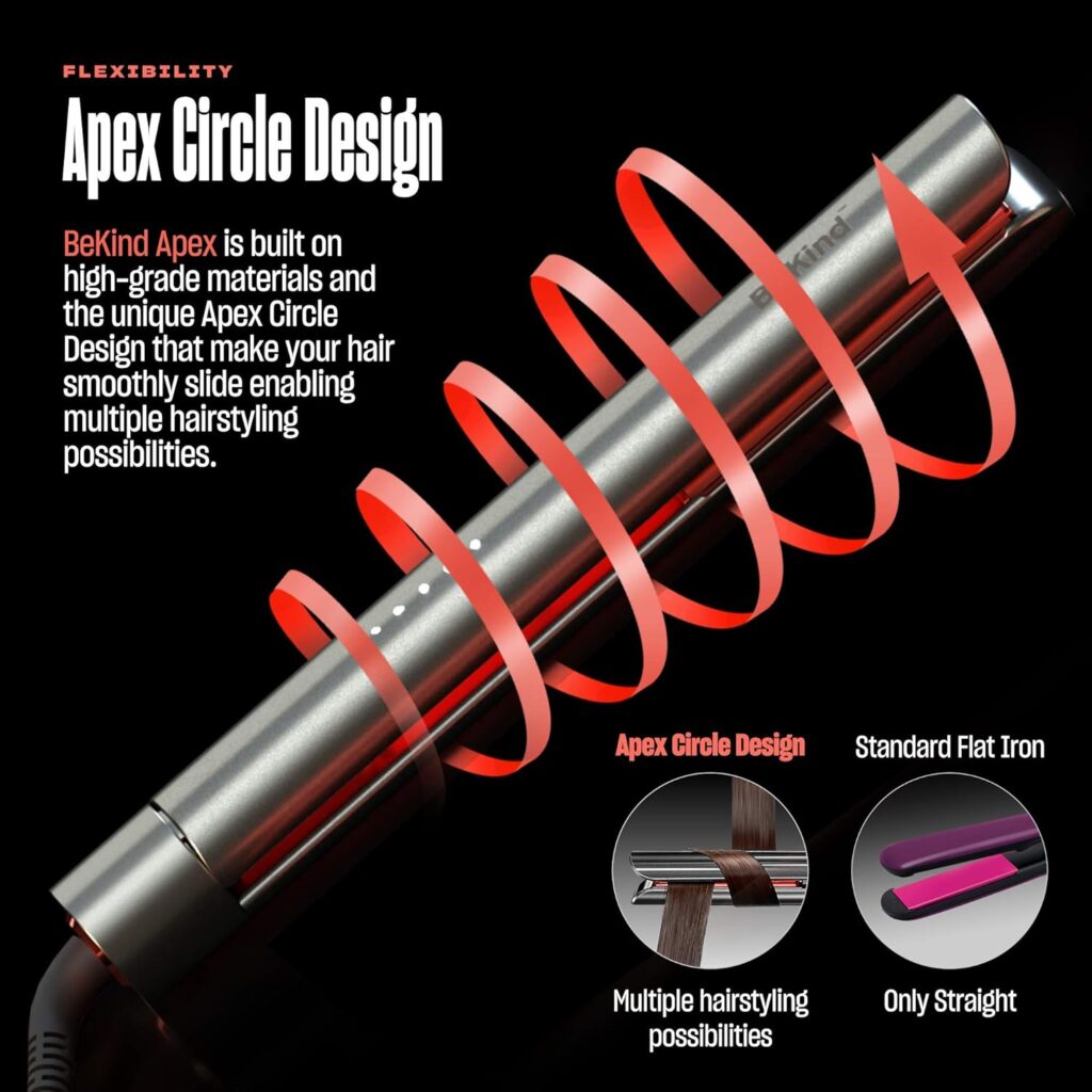 Bekind Apex 2-in-1 Hair Straightener Curler | 1” Ceramic Plates | UltraSmooth Technology | 15s Fast Heat-Up | 238°C Max Temp | Auto Temp Memory | Ideal Gift for Women Girls – Gray Bekind Apex 2-in-1 Hair Straightener Curler | 1” Ceramic Plates | UltraSmooth Technology | 15s Fast Heat-Up | 238°C Max Temp | Auto Temp Memory | Ideal Gift for Women Girls – Gray