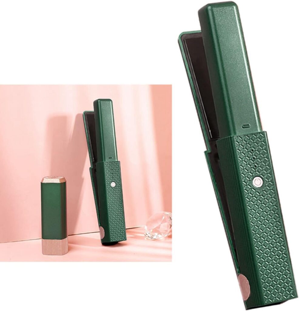 FLEXMAN 2 in 1 Cordless Hair Straightening Curling Flat Iron, Quickly Heating Ceramic Hair Iron, 18W Portable Hair Curl Straightener for Household Travel (2#)