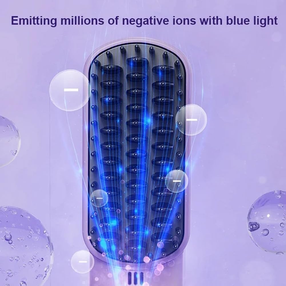 Portable Cordless Mini Hair Straightening Comb 2024 Best,Negative Ions Do Not Hurt Hair,Cordless Hair Straightener Brush,Lightweight  Mini to Carry Out (Purple)