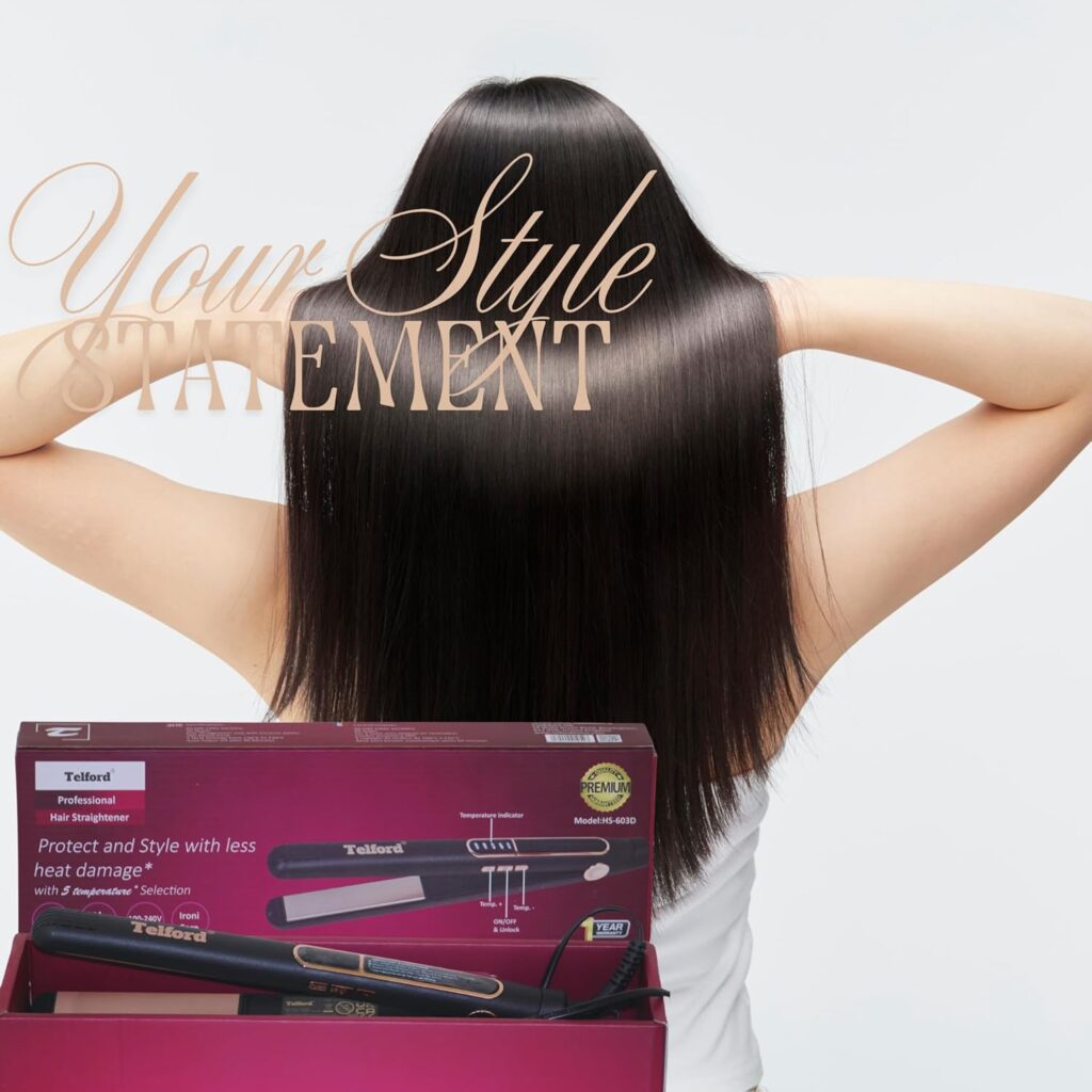 Shine Therapy Hair Straightener, Argan Oil Infused Ceramic Plates, 150-230°C, Digital Display, 5 Temperature Settings by Telford UK Shine Therapy Hair Straightener, Argan Oil Infused Ceramic Plates, 150-230°C, Digital Display, 5 Temperature Settings by Telford UK