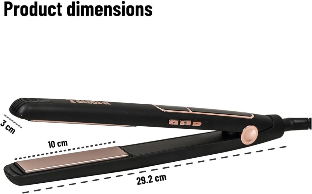 Shine Therapy Hair Straightener, Argan Oil Infused Ceramic Plates, 150-230°C, Digital Display, 5 Temperature Settings by Telford UK Shine Therapy Hair Straightener, Argan Oil Infused Ceramic Plates, 150-230°C, Digital Display, 5 Temperature Settings by Telford UK