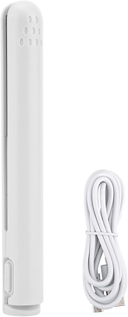 Small Lightweight Portable Travel Flat Iron for Home, Mini 2 in 1 Hair Straightener, Fast Heating Professional USB Ceramics Heating Straightening Curling Flat Iron for Short Hair, Curls Bangs(Green)