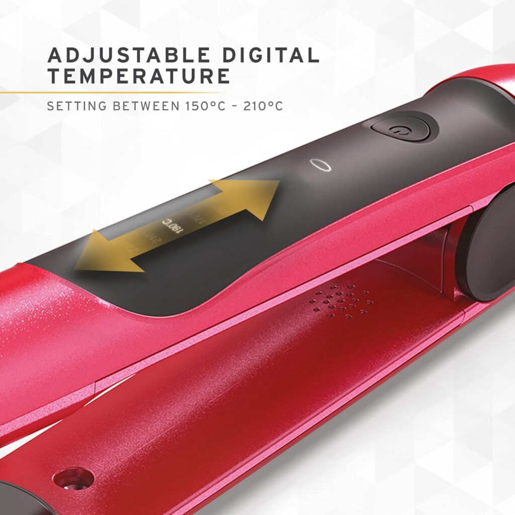 Wahl Pro Glide Straightener – Pink Orchid, Special Edition Colour Pro, Hair Straighteners, Hair Styling Tools, Adjustable Digital Temperature, 150°C - 210°C, Ultra-Fast Heat Up, Ceramic Coated Plates