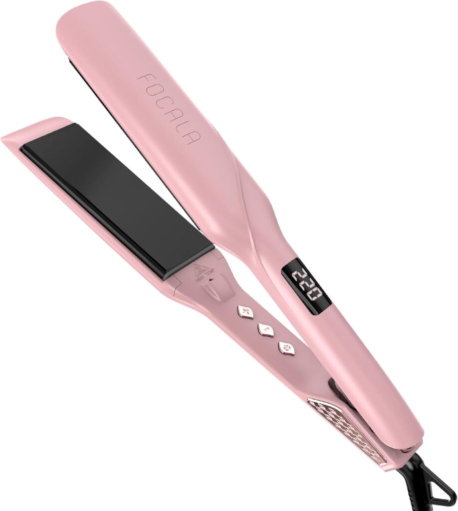 Wide Plate Hair Straighteners Titanium Ceramic Flat Iron, Dual Voltage 110 x 45 mm Hair Straightener with 12 Adjust Temp Settings 120C-230C for All Hair Types, Fast Styling Wide Plate Hair Straighteners Titanium Ceramic Flat Iron, Dual Voltage 110 x 45 mm Hair Straightener with 12 Adjust Temp Settings 120C-230C for All Hair Types, Fast Styling
